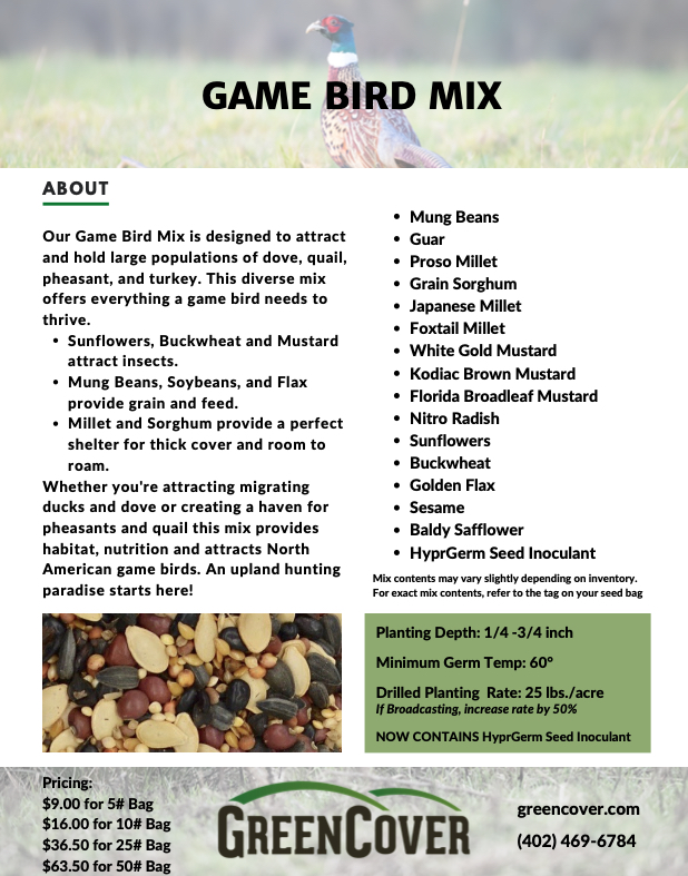 Game Bird Mix » Green Cover Seed